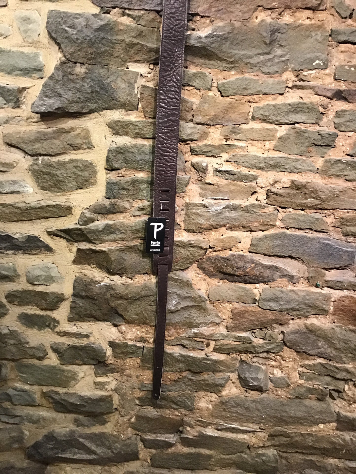 Perri’s Leathers 2.5” brown saddle leather guitar strap